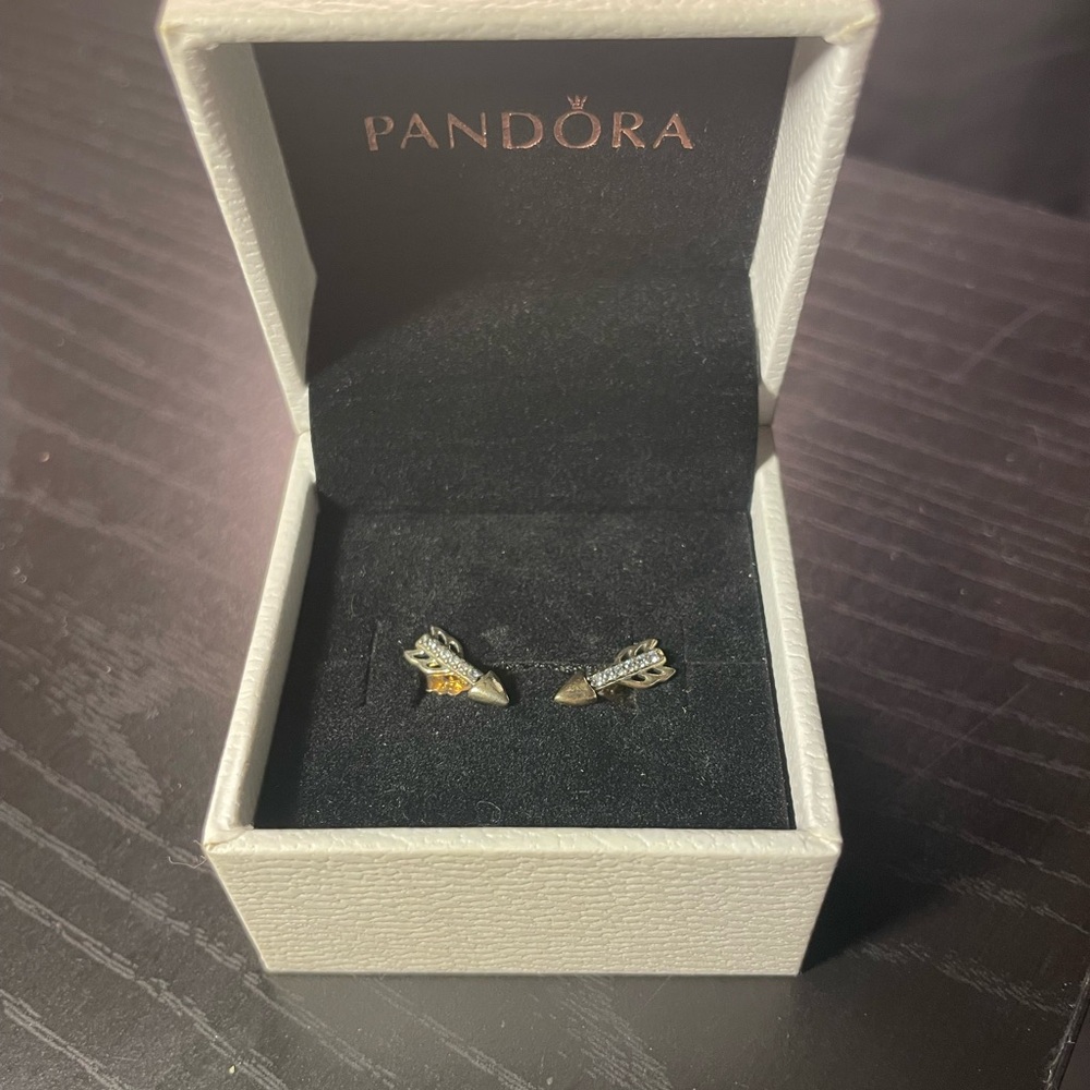 Pandora Gold and Silver Stud Earrings